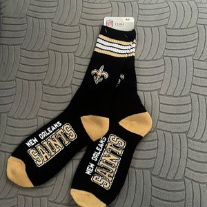 NWT New Orleans Saints crew socks size Large
